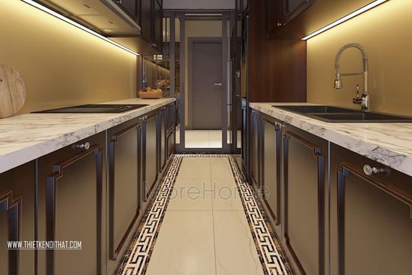  Thi công đá tủ bếp nhân tạo cho chung cư Hoàng Quốc Việt