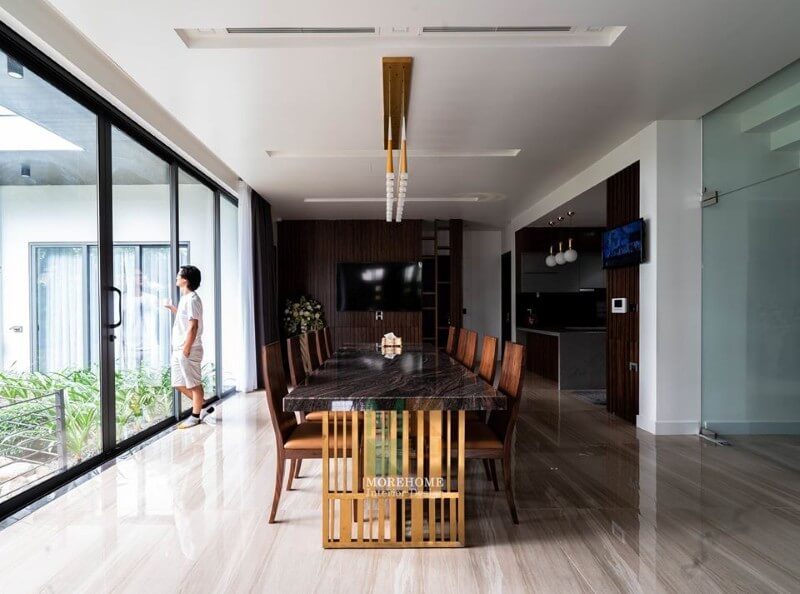 Morehome thi công hoàn thiện nội thất phòng ăn cho biệt thự hiện đại tại Hà Tĩnh