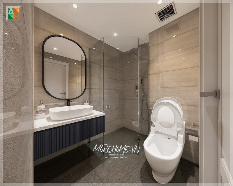 Gương phòng tắm treo tường hình bầu dục viền sắt hiện đại tiện lợi thoải mái cho quá trình sử dụng của gia chủ