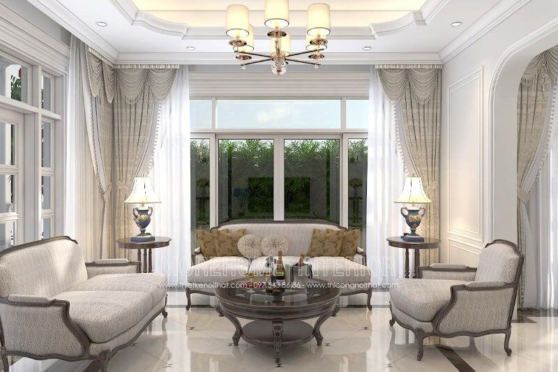 Ghế sofa cổ điển có thiết kế đơn giản nhưng vẫn đảm bảo sự sang trọng.