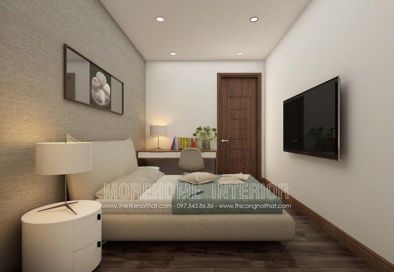Giường ngủ hiện đại cho con trai được thiết kế để tối giản các chi tiết đến mức tối đa. Phần chân giường KTS được thiết kế mỏng manh, nhỏ gọn, tạo cảm giác rộng rãi cho căn phòng ngủ có diện tích hẹp.